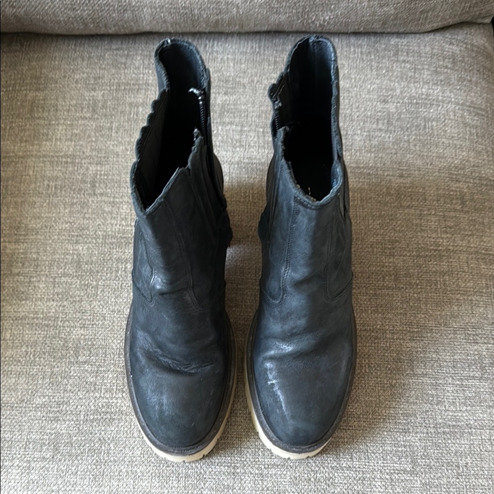 Free People Black Leather Ankle Boots